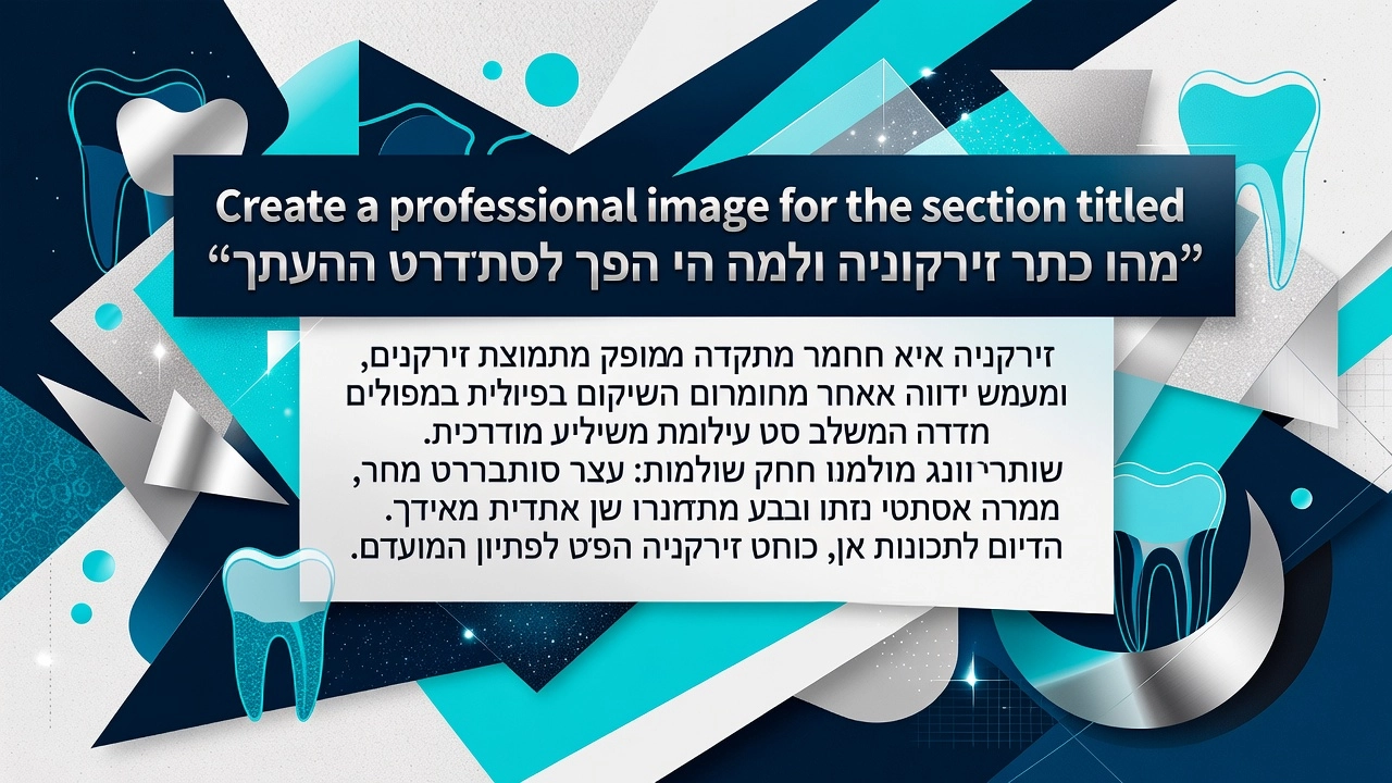 השתלות שיניים ביום אחד שיקום פה ואסתטיקה דנטלית כתר זירקוניה: כל מה שצריך לדעת לפני הטיפול